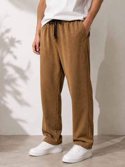 Essential Relaxed Sweatpants — Camel Heather