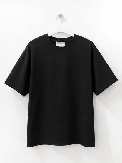 Black Oversized Tee & Camel Heather Trouser Set